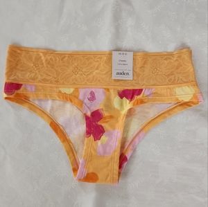 ✨️💕NWT Auden womens cheeky Panties XS M Orange floral lace waist